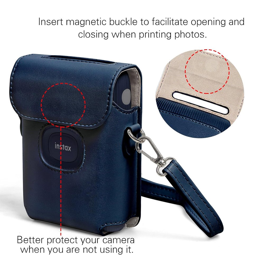 Estuche Instax Mini Link (Cuero Azul) - Image 4